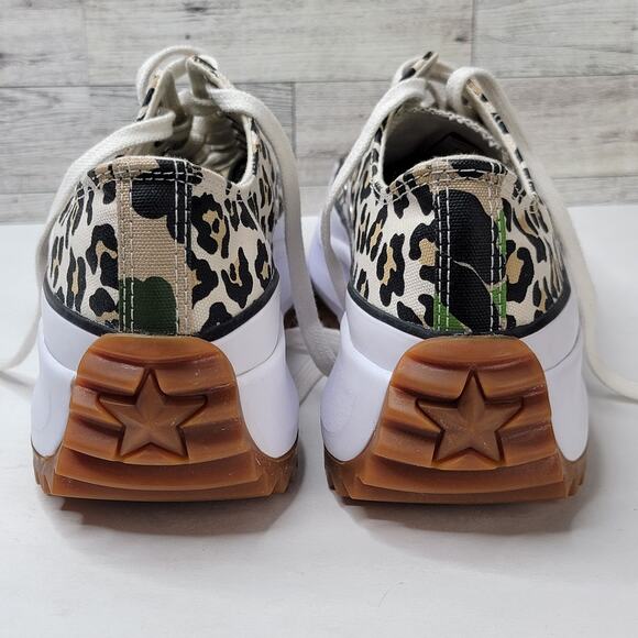 Converse Chuck Taylor 10M Low Top Chunky Platform Leopard Run Star Tennis Shoes - Picture 4 of 12